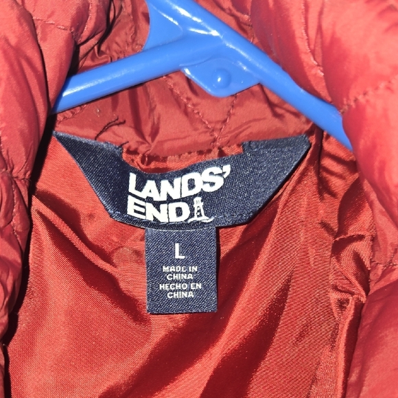 Lands' End Women's Burgundy Puffer Coat - Picture 7 of 15